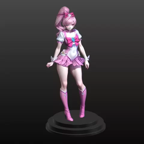 Anime Girl Collectible STL Detailed Manga Style