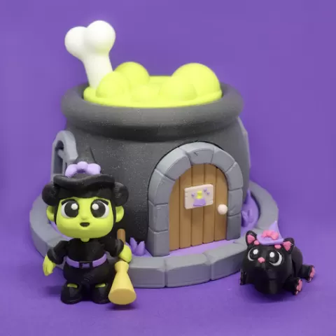 Flexi Witch, Cat and Cauldron House🧙‍♀️🐈‍⬛🪄