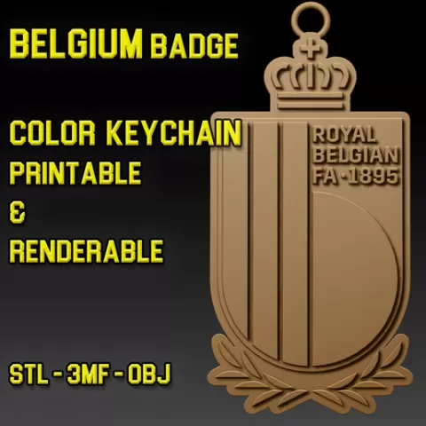 Belgian Team Crest Keychain Color Printable and Renderable
