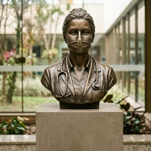 Female Medicine Bust STL – Medical Woman Sculpture - Zyrax Studio