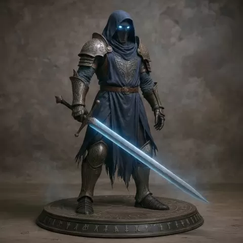 Runebound Shadow Knight Printable RPG Miniature