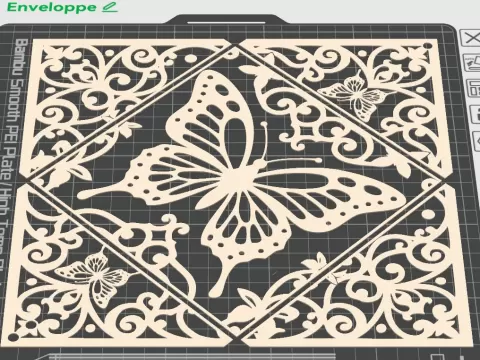 Enveloppe sur tulle papillon