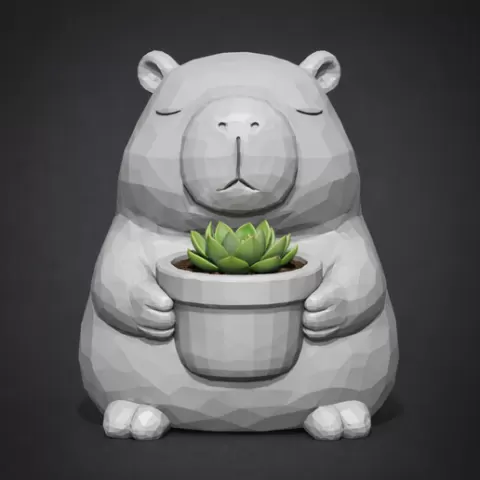 Low poly Capybara planter
