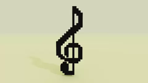 G key voxel art