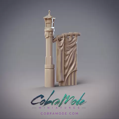 Banner Lamppost Scatter Terrain (Pre-supported)