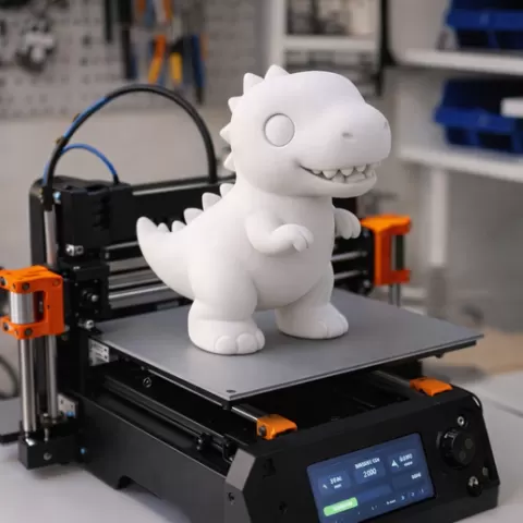 Cute Cartoon Dinosaur STL File – Adorable T-Rex 3D Print Figurine – Kids Room Decor