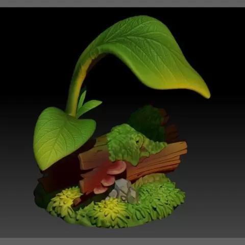 Pokemon Diorama Mossy Log