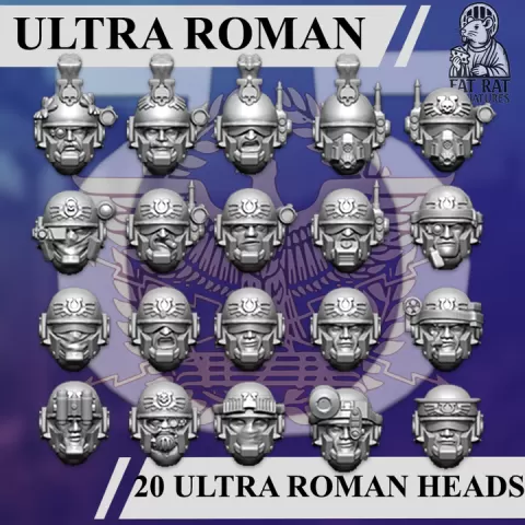 ULTRA legion Space Roman Sci-Fi Imperial Guard legionaries soldiers heads by FatRatMiniatures