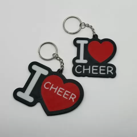 I Heart Cheer Keychains (2X) - Marigold 3D Models