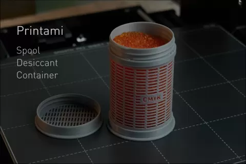 Desiccant Spool Container with a twist