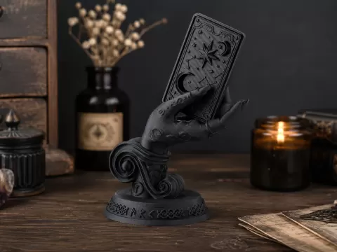 Witch's Hand Holding Tarot Card Sculpture