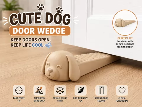 Cute Dog Door Wedge | Easy Print & Functional