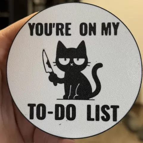 Cat List coaster