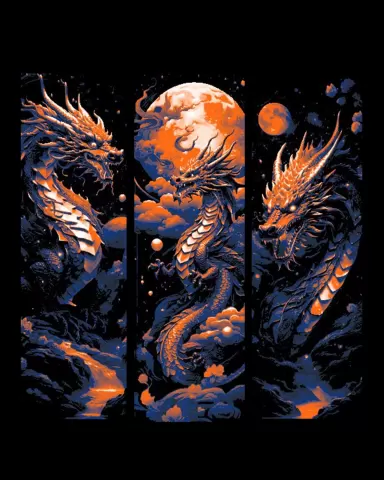The glimmering scales of the Night Dragon - Set of 3 Bookmarks