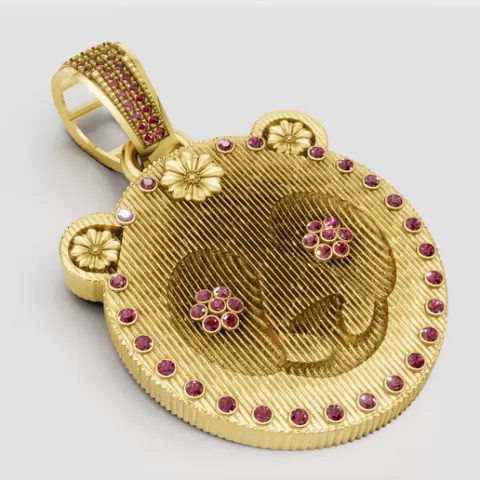 Golden Panda Face Pendant