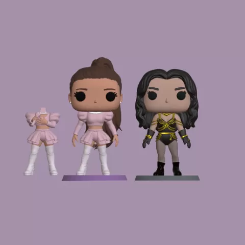Set of Funko Pop Ariana grande and Dua Lipa - Funko / Cartoon style - 3D Models