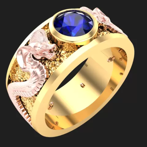 Cobra ring - Snake ring - Mens ring - N7131