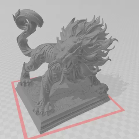 Lion, figure, statue, fantasy, mystical, asian, guardian lion, Fu dog, 3D model, STL file, 3D print, printable, decoration, art, sculpture, gaming, DnD