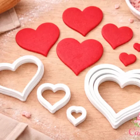 Set of heart cutters 1-7 cm (7 sizes) for cookies and fondant | STL printable FDM without holders