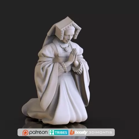 Woman Medieval Nobility Figure Renaissance Royal Court STL 3D print model