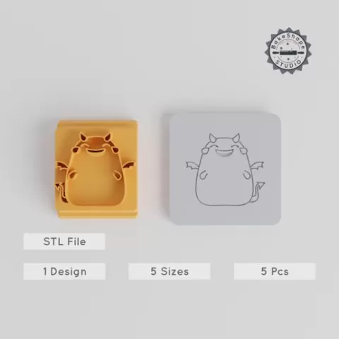 Joy Stamp Tile Set, 5 Sizes, Ideal for Clay, Cookies & Fondant, Happy Expression Design, 20-40mm 3D Printing STL
