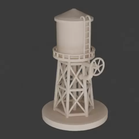 Water Tower Miniature / Classic City Water Reservoir / Diorama Es / Silo Mini /Diorama Tank stlsentials / Water Depot / Easy Tank Mini / Pro Water Tank