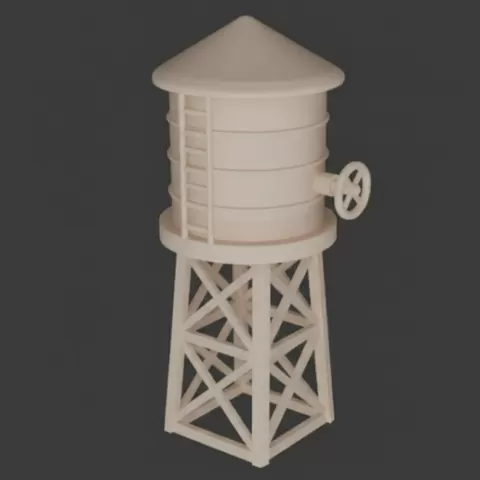 Water Tower Miniature / Classic City Water Reservoir / Diorama Es / Silo Mini /Diorama Tank stlsentials / Water Depot / Easy Tank Mini / Pro Water Tank