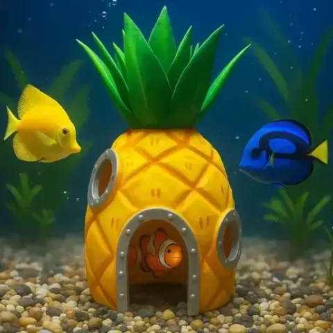 🏠 Pineapple House Aquarium , Decor & Collection🍍