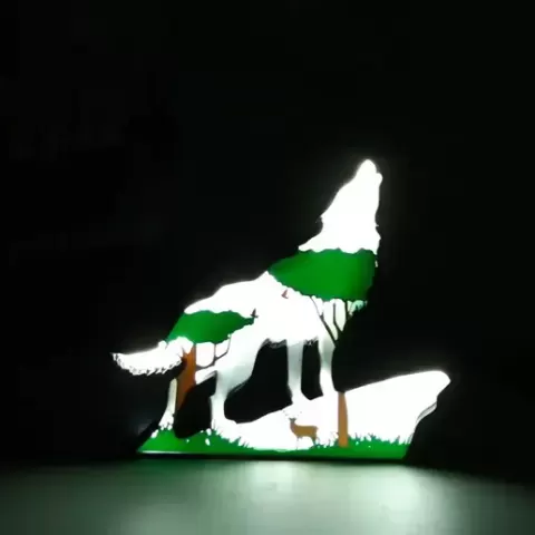 Wolf Lightbox- Led Lamp