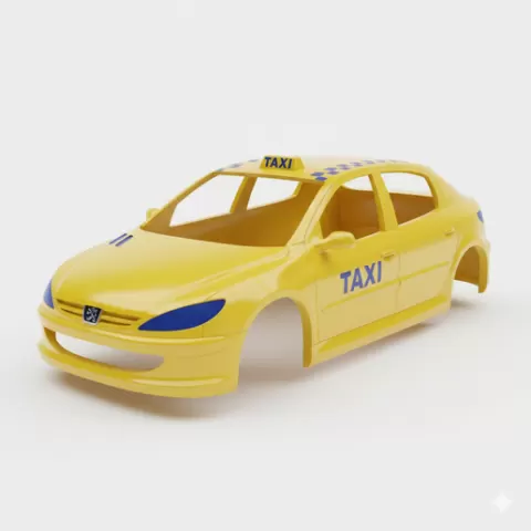 Taxi Movie Peugeot (Style), car body Professional Miniature