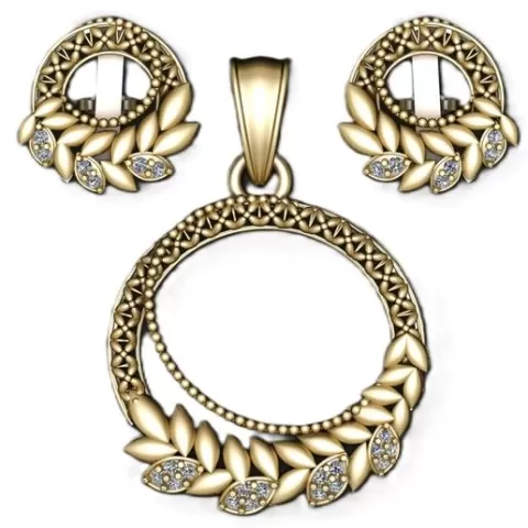 Laurel Leaf Gold Jewelry Set