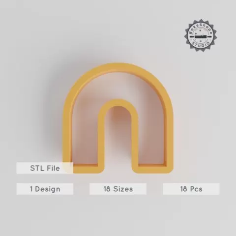 Arch Shape Cutter, 18-Piece Set, Perfect for Cookies, Fondant & Clay, Versatile Geometric Design, Sizes 0.75"-5.00"