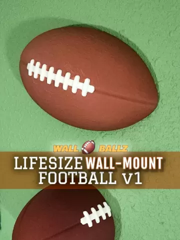Lifesize Decorative American Football Half v1 :: 'Wall Ballz' Hanging Pop-Out 3D Art Collection