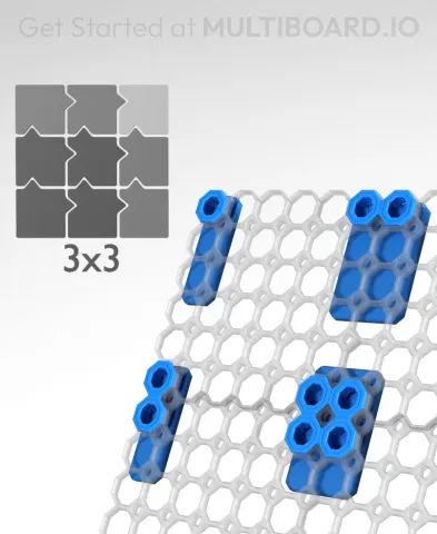 3x3 Board - Offset Snaps - Medium Command Strip Mounting Pack