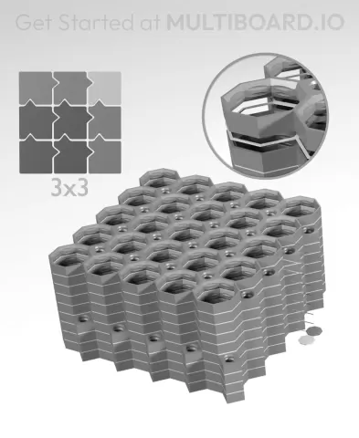 5x5 Legacy Tiles - 3x3 Board - Multi-Material Stack