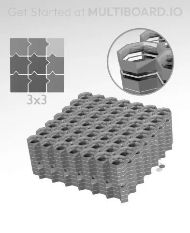 7x7 Legacy Tiles - 3x3 Board - Multi-Material Stack