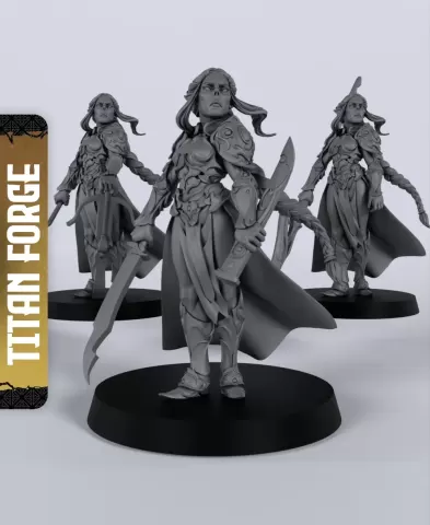 Githyanki Female Fighter - With Free Dragon - 5e DnD Inspired for RPG and Wargamers