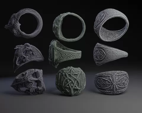 Gothic Rings : Secret Society Rings Set.