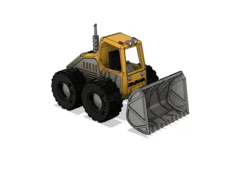 Yellow Bulldozer with Movements