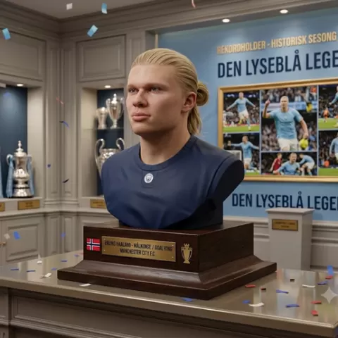 Erling Haaland Norwegian Football Striker – Fan Art Bust STL for 3D Printing