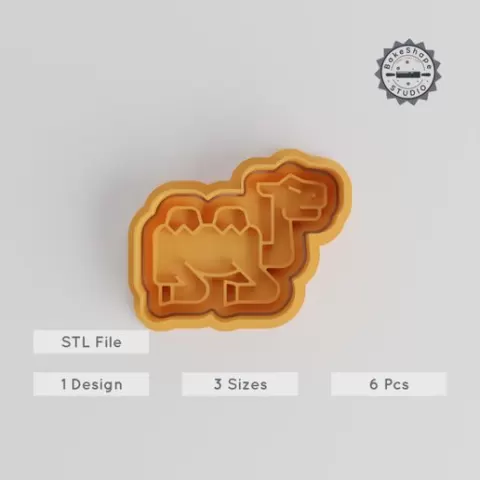 Camel Shape Cutter & Stamp, Wildlife Zoo Animal, Cookie & Fondant, S/M/L Sizes, 6-Piece Set