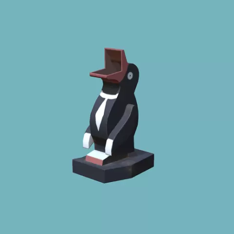 Penguin garbage can