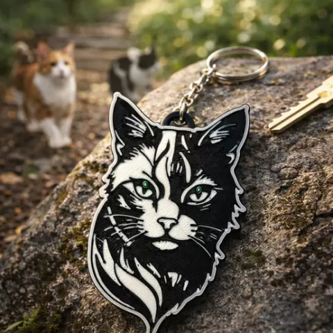 cat keychain