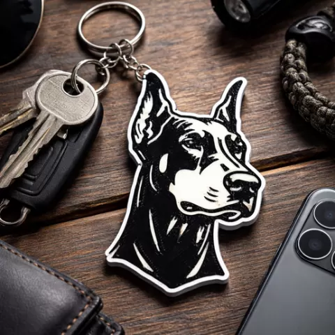 Dobermann keychain