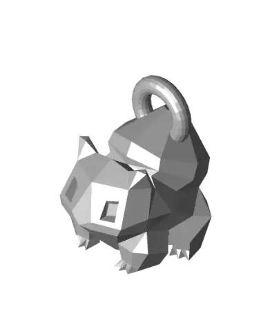 low poly Bulbasaur keychain
