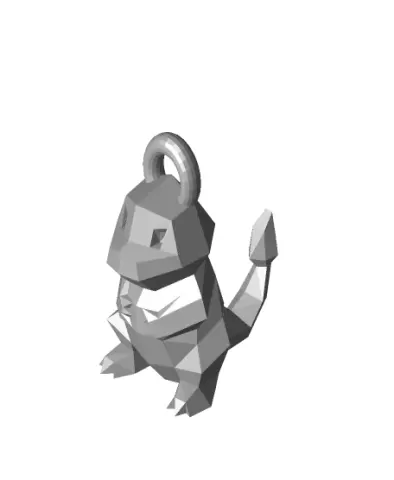 low poly Charmander keychain