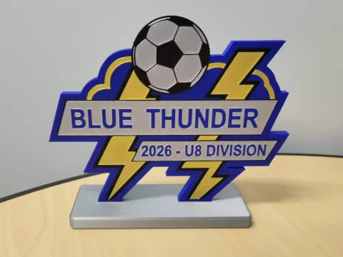 Kids Soccer Trophy with Editable .f3d file