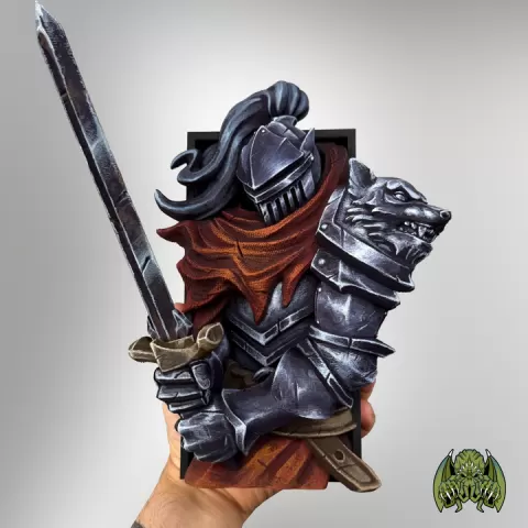 Knight Booknook [FDM/ Resin BOOK NOOK] Soldier Warrior Paladin Fighter by Miniatures of Madness
