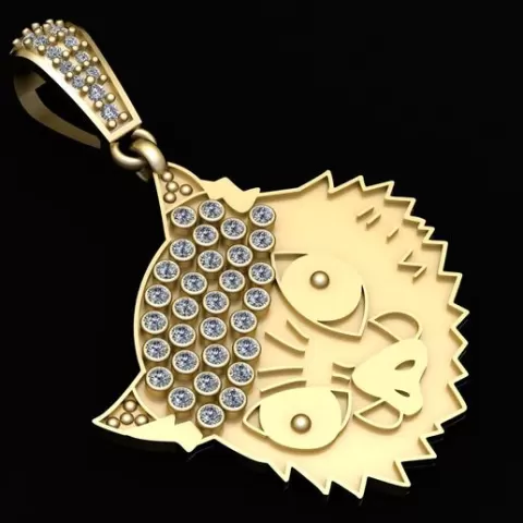 Diamond Hedgehog Charm Pendant