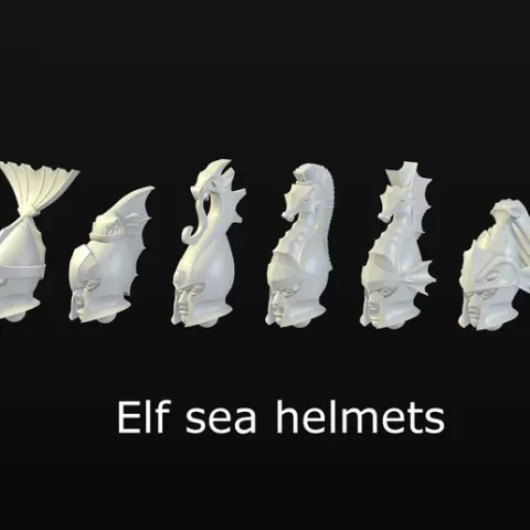8 noble elf sea themed helmets